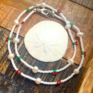Handmade beaded cherry necklace